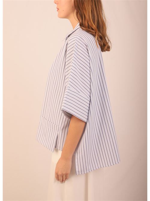 white and blue striped cotton shirt Laboratorio Capri | AMYRIGABLUBIANCO